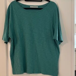 Peruvian Connection Teal Short-Sleeve Relaxed Crew Top